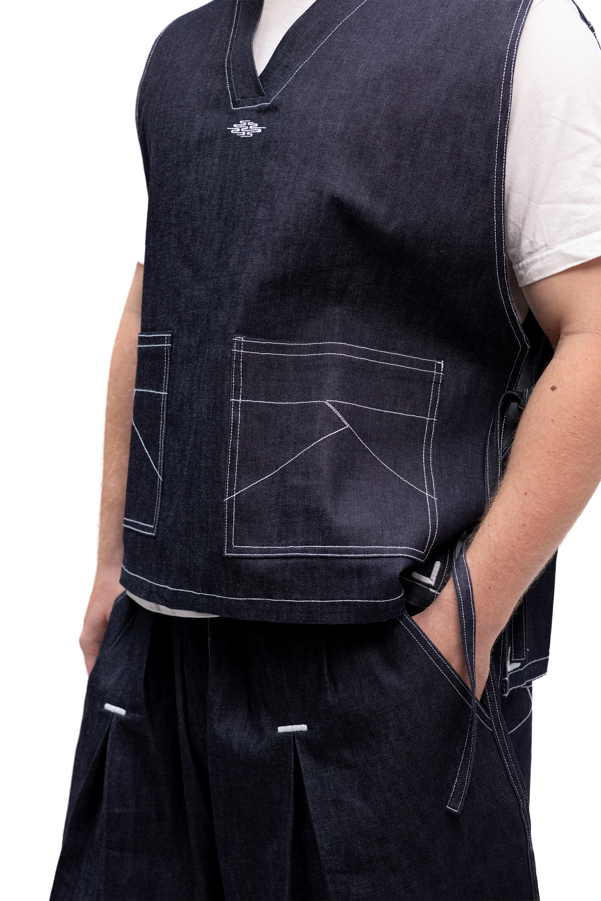Tablier Denim à nœud