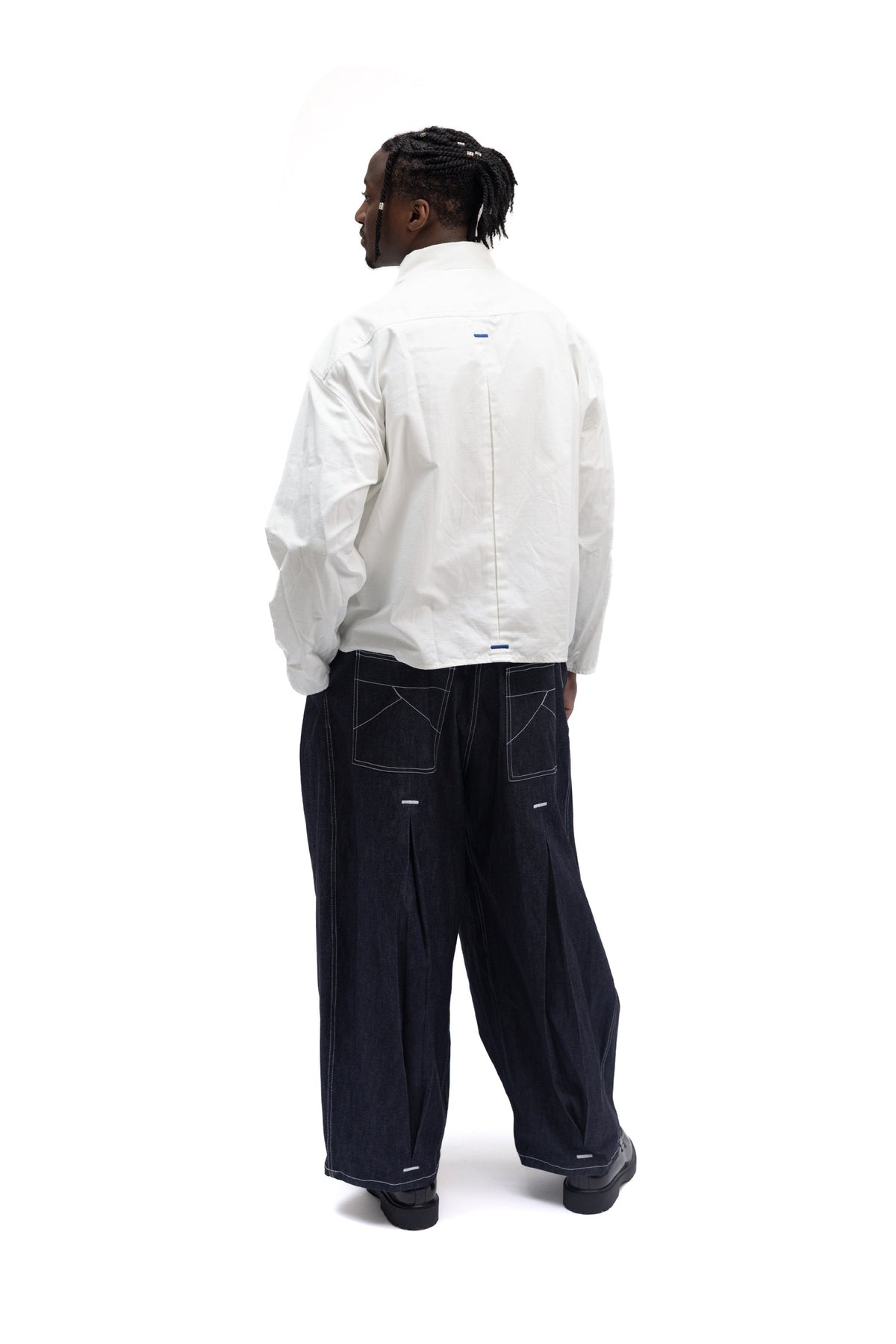 Cotton shirt with flap