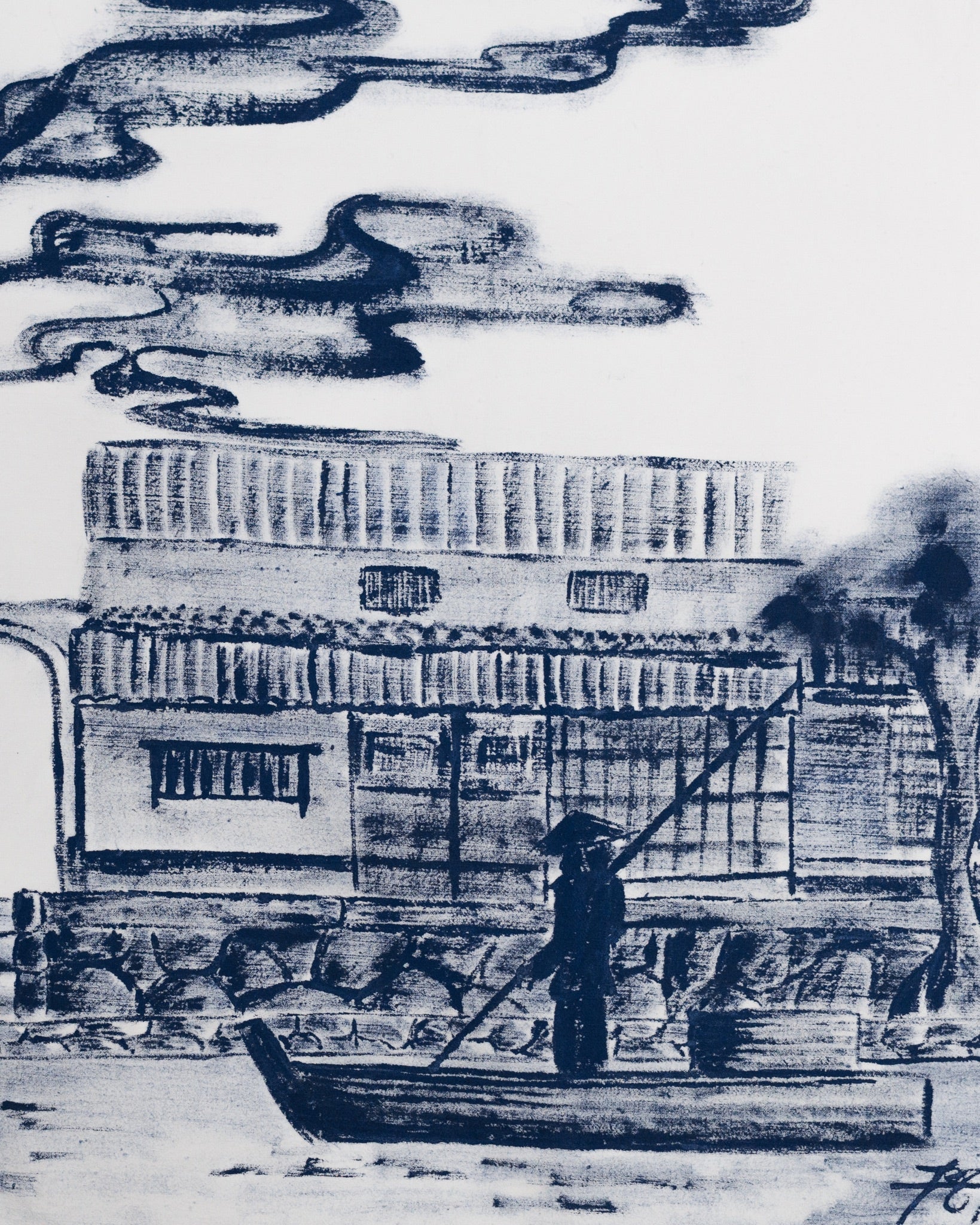 Chemise coton à rabat x Artszero BLEU