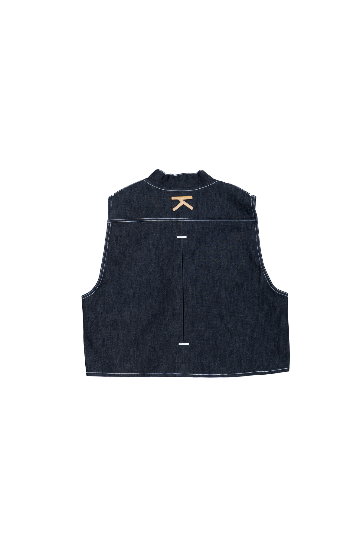 Sleeveless boxy denim kimono