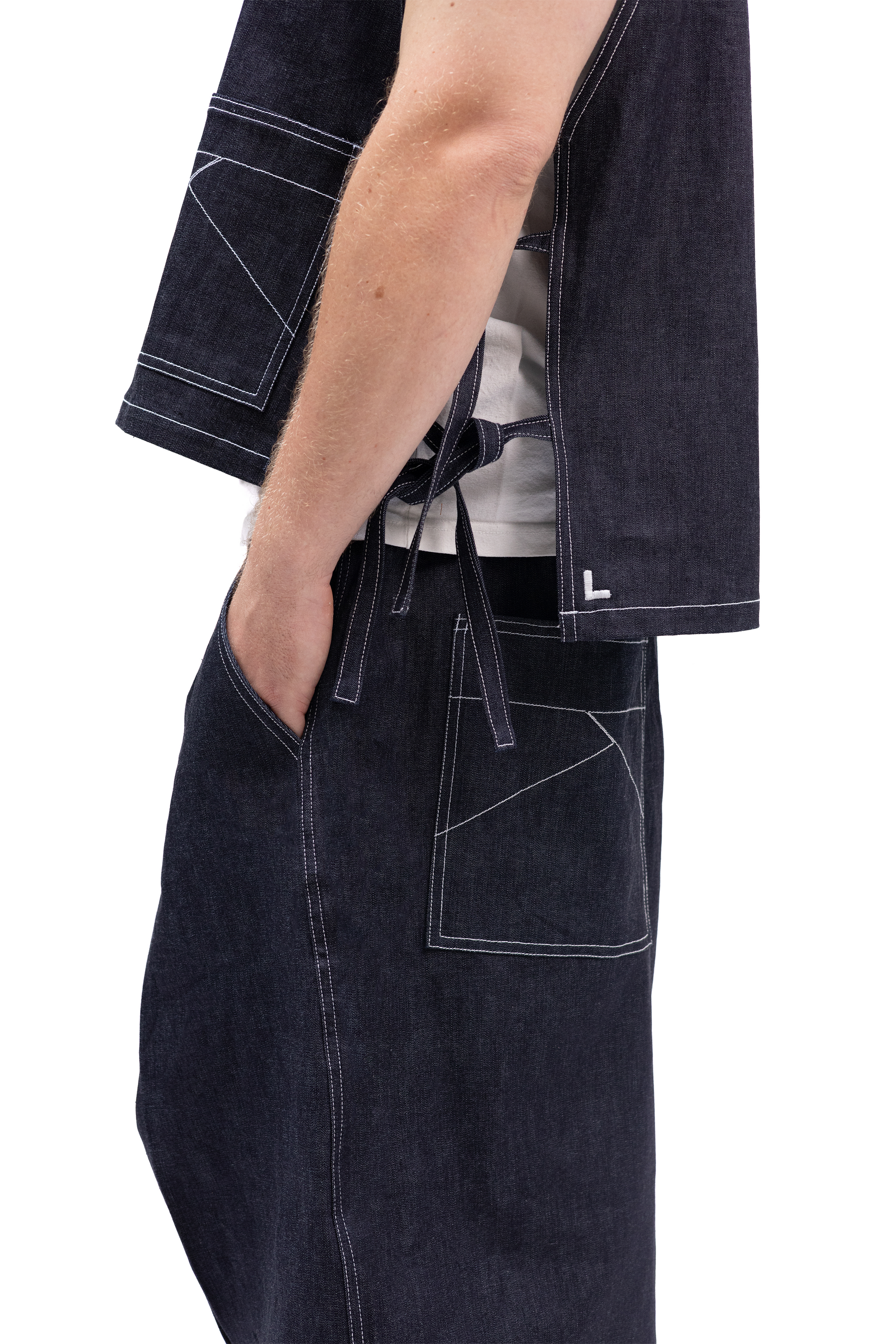 Tablier Denim à nœud