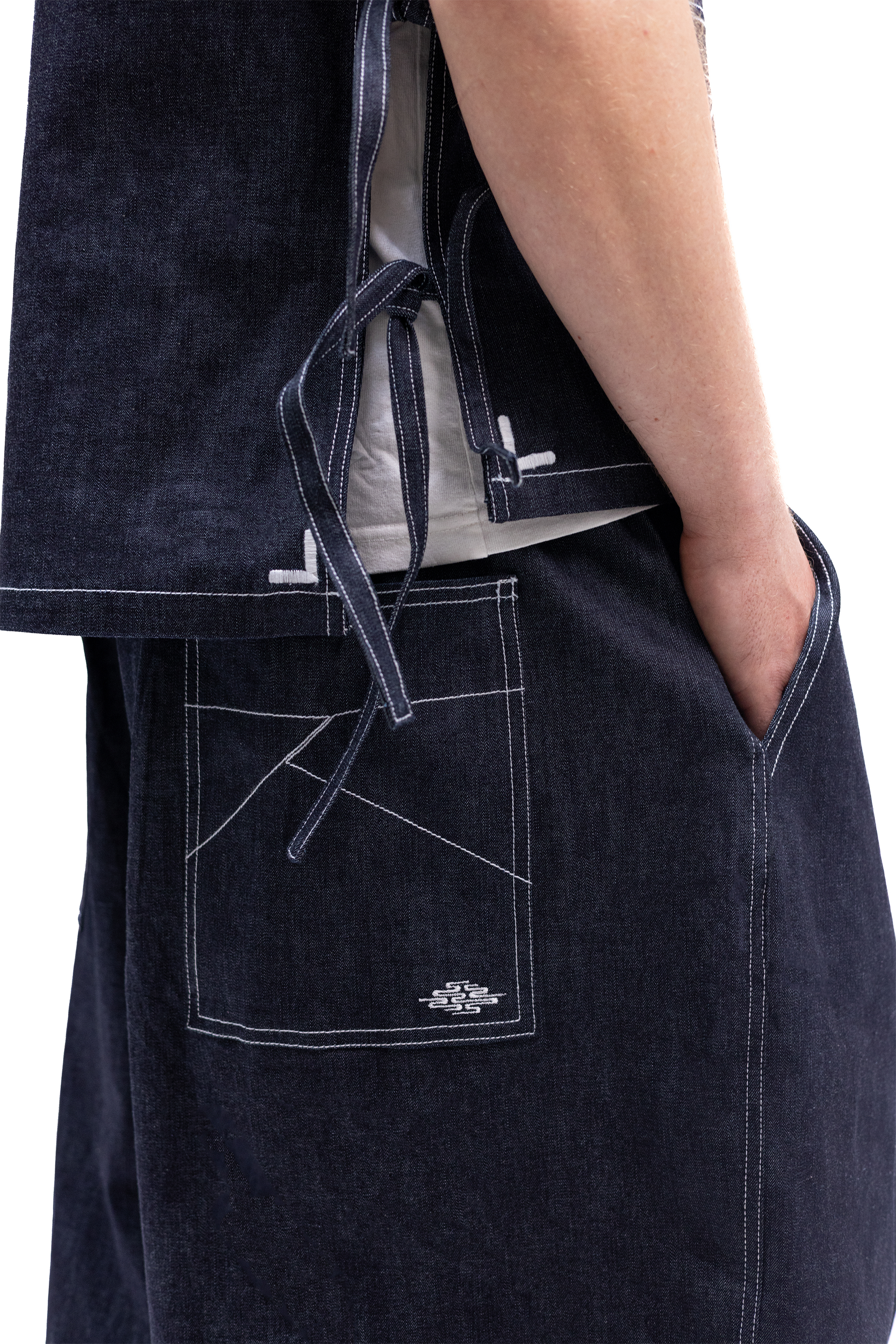 Tablier Denim à nœud