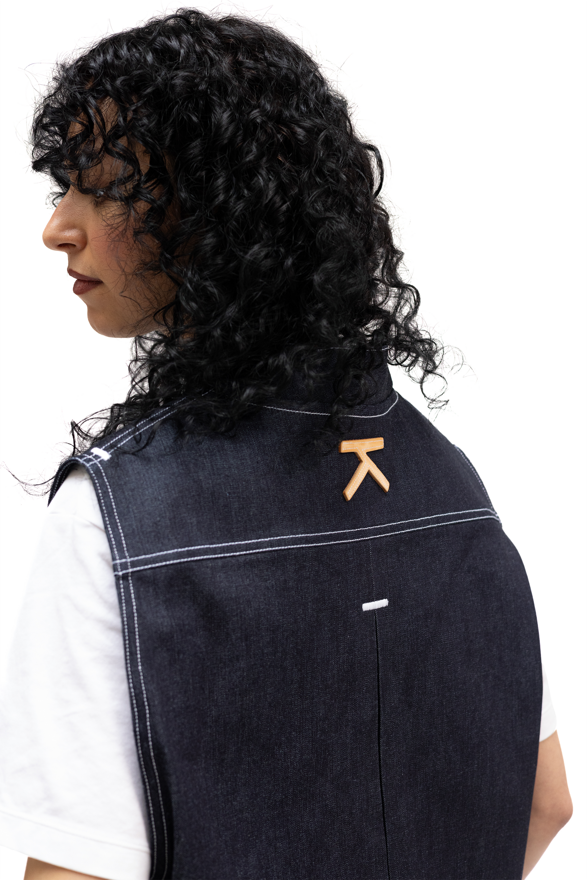 Kimono boxy Denim sans manches