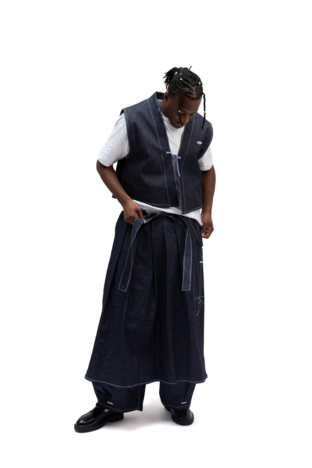 Kimono boxy Denim sans manches