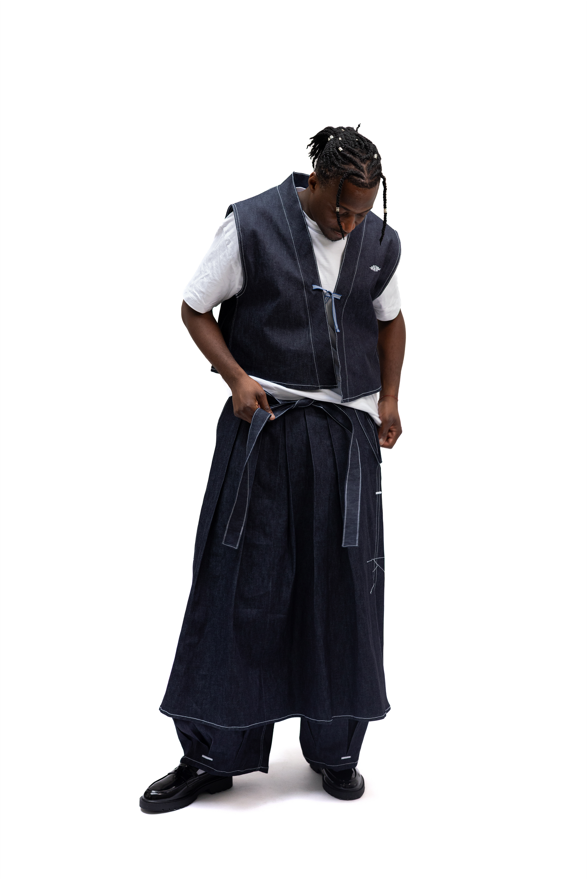 Kimono boxy Denim sans manches