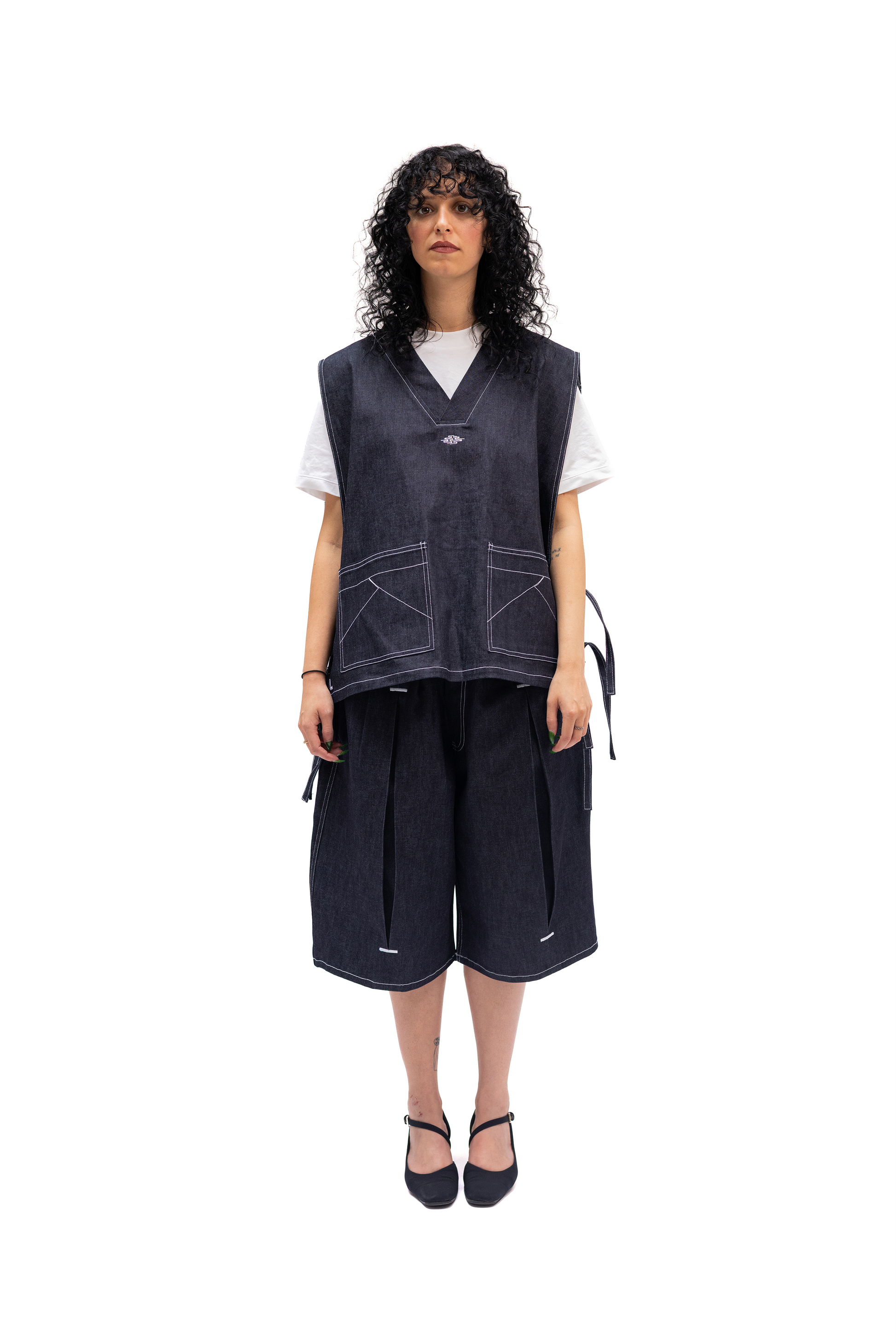 Tablier Denim à nœud