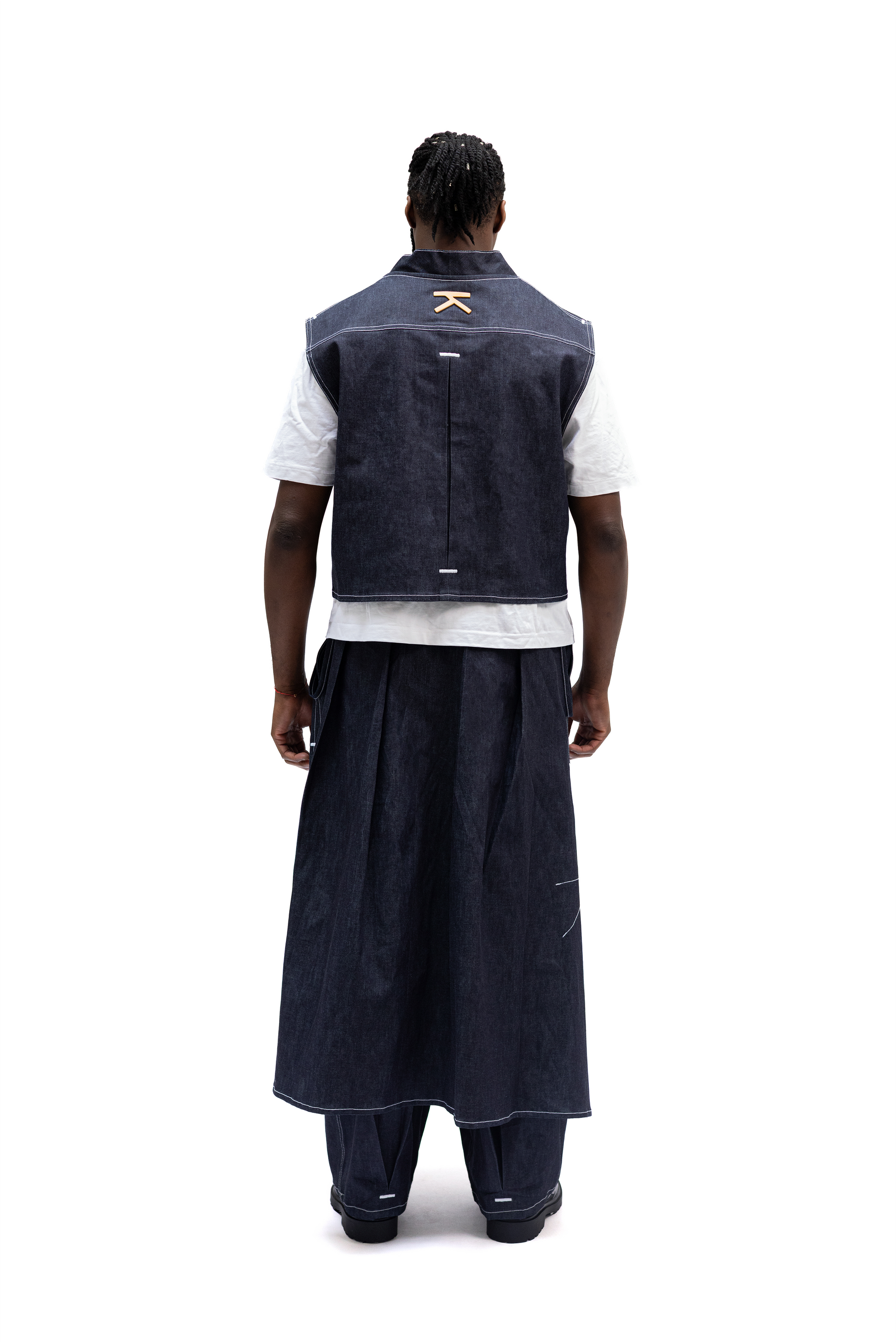Kimono boxy Denim sans manches