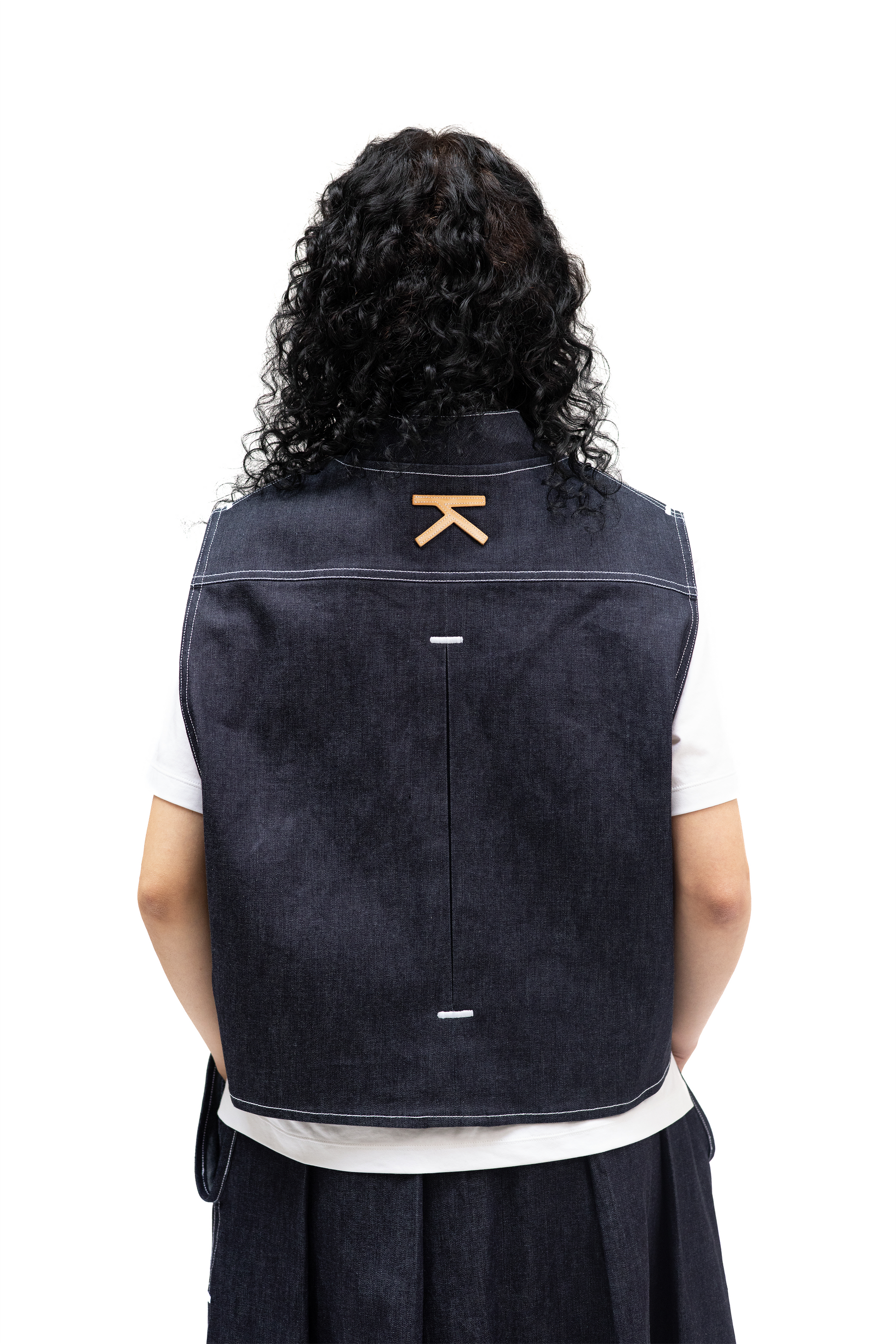 Kimono boxy Denim sans manches